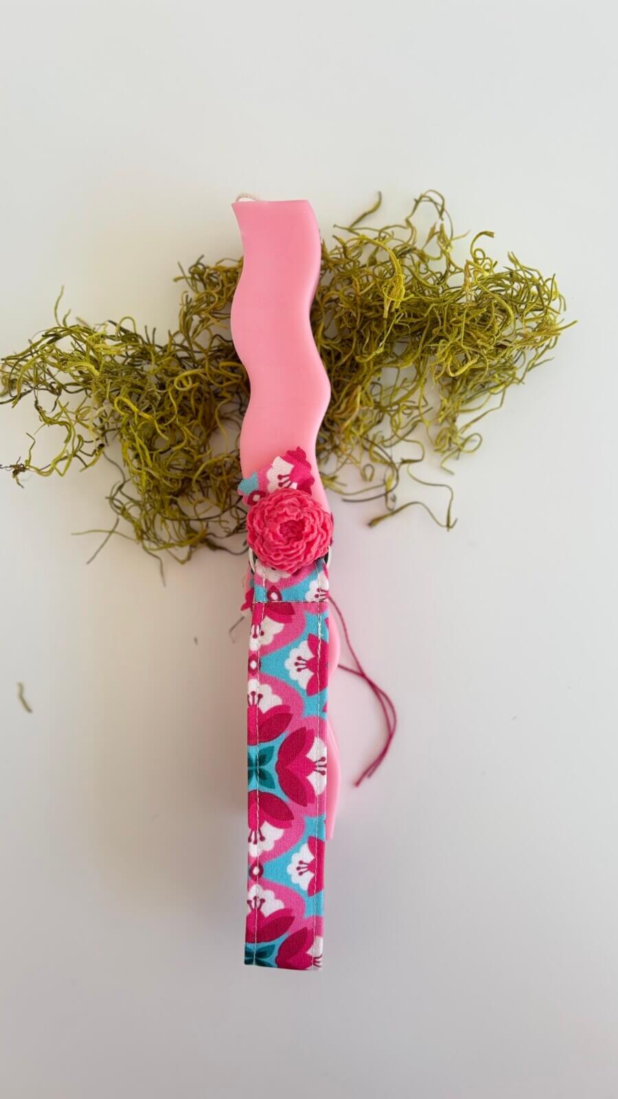 Λαμπάδα με φυτικό κερί ροζ