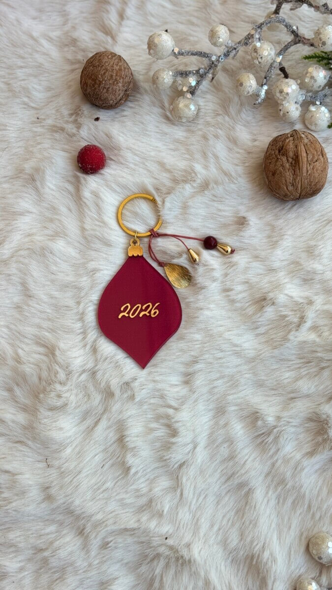 Γούρι μπρελόκ στολίδι μπορντό