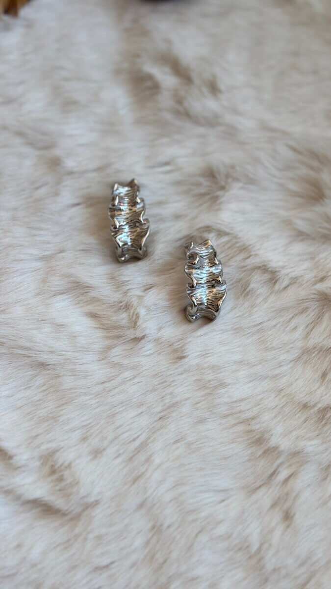 Ατσάλινα σκουλαρίκια κρίκος ακανόνιστος