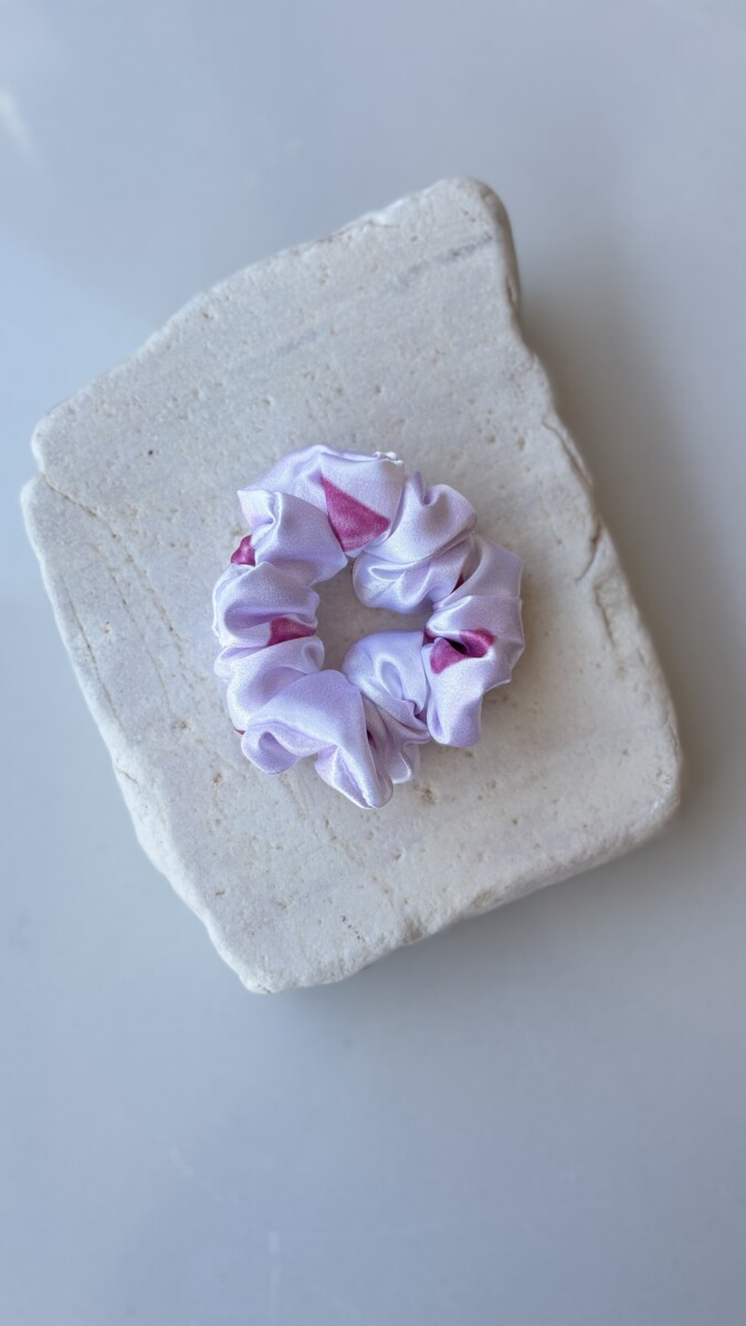 Χειροποίητο scrunchie pink heart petite