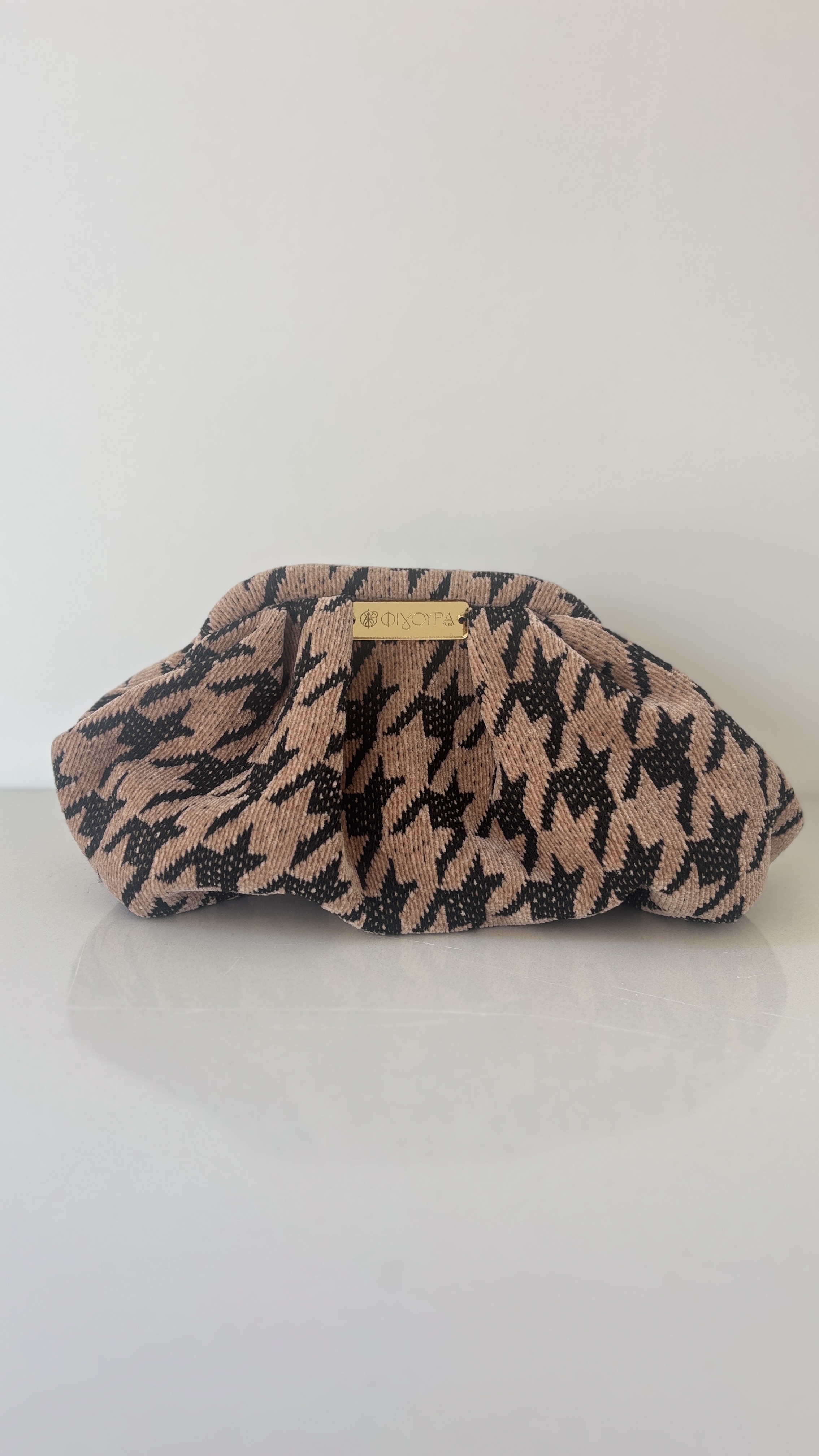 Clutch bag χειροποίητη υφασμάτινη terra geo