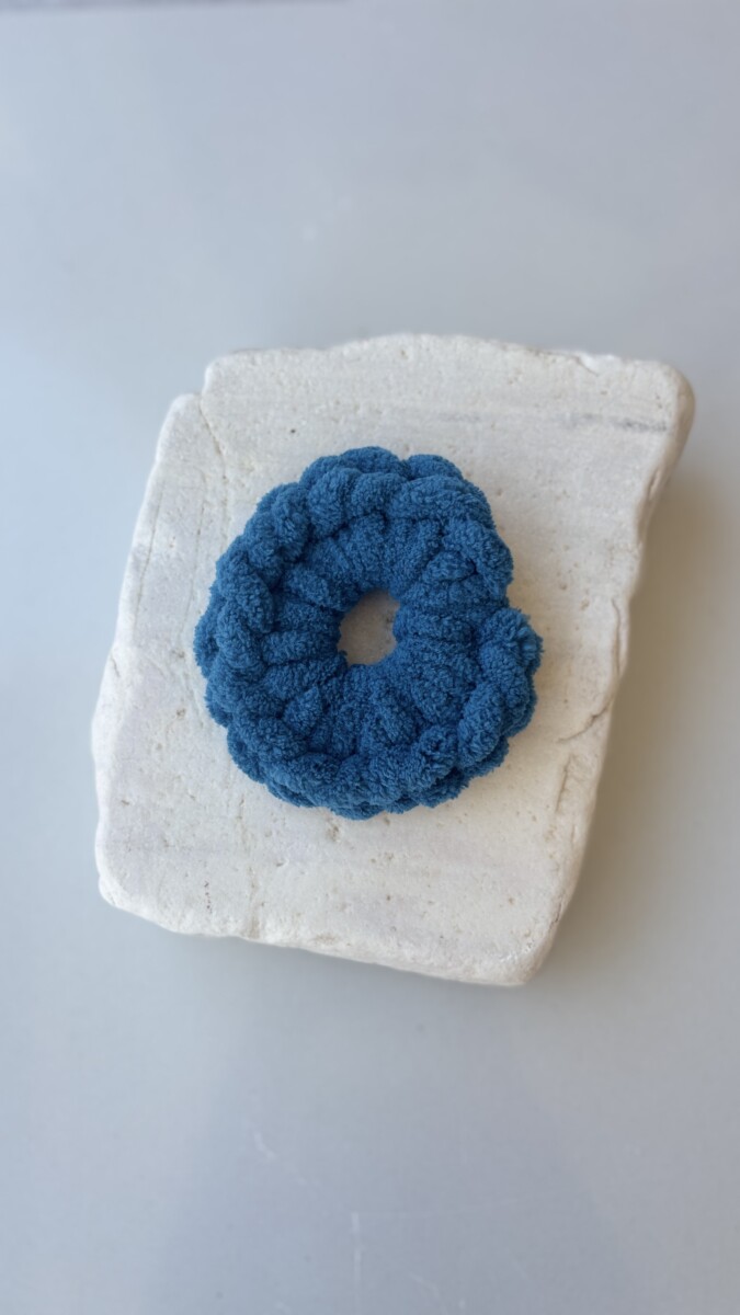 Χειροποίητο scrunchie puffy petrol blue